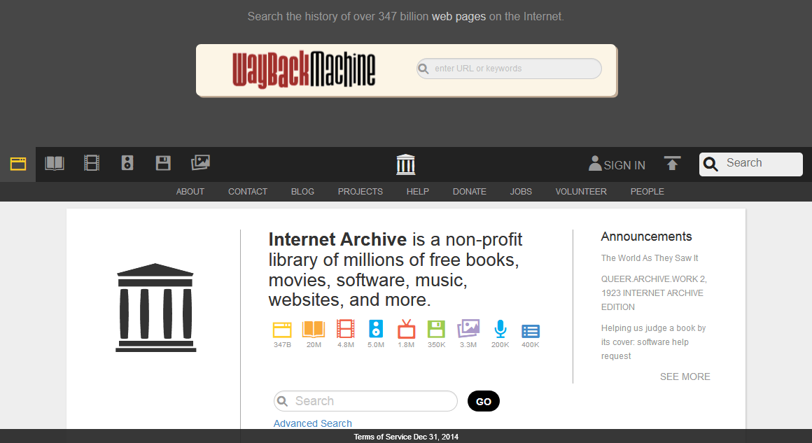 Internet Archive“Wayback Machine” | 世界のウェブアーカイブ｜国立